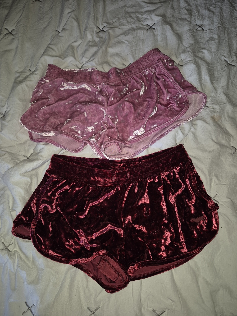 Victorias Secret PINK Velvet Lounge Shorts - Rose and Wine
